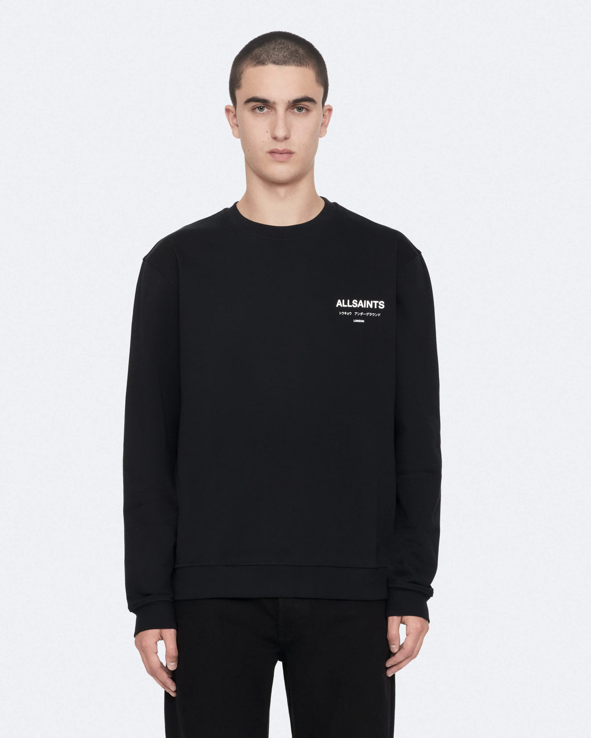 Underground Relaxed-Fit Cotton Sweatshirt Jet Black
