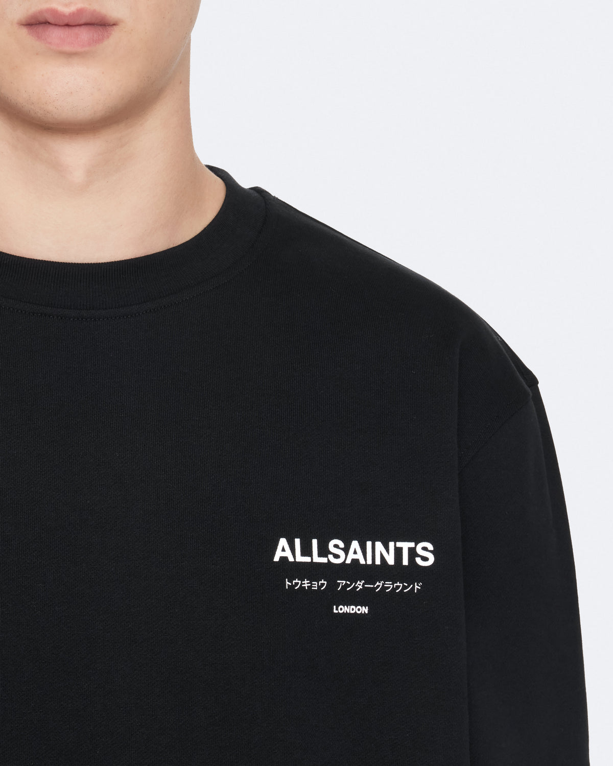 Underground Relaxed-Fit Cotton Sweatshirt Jet Black