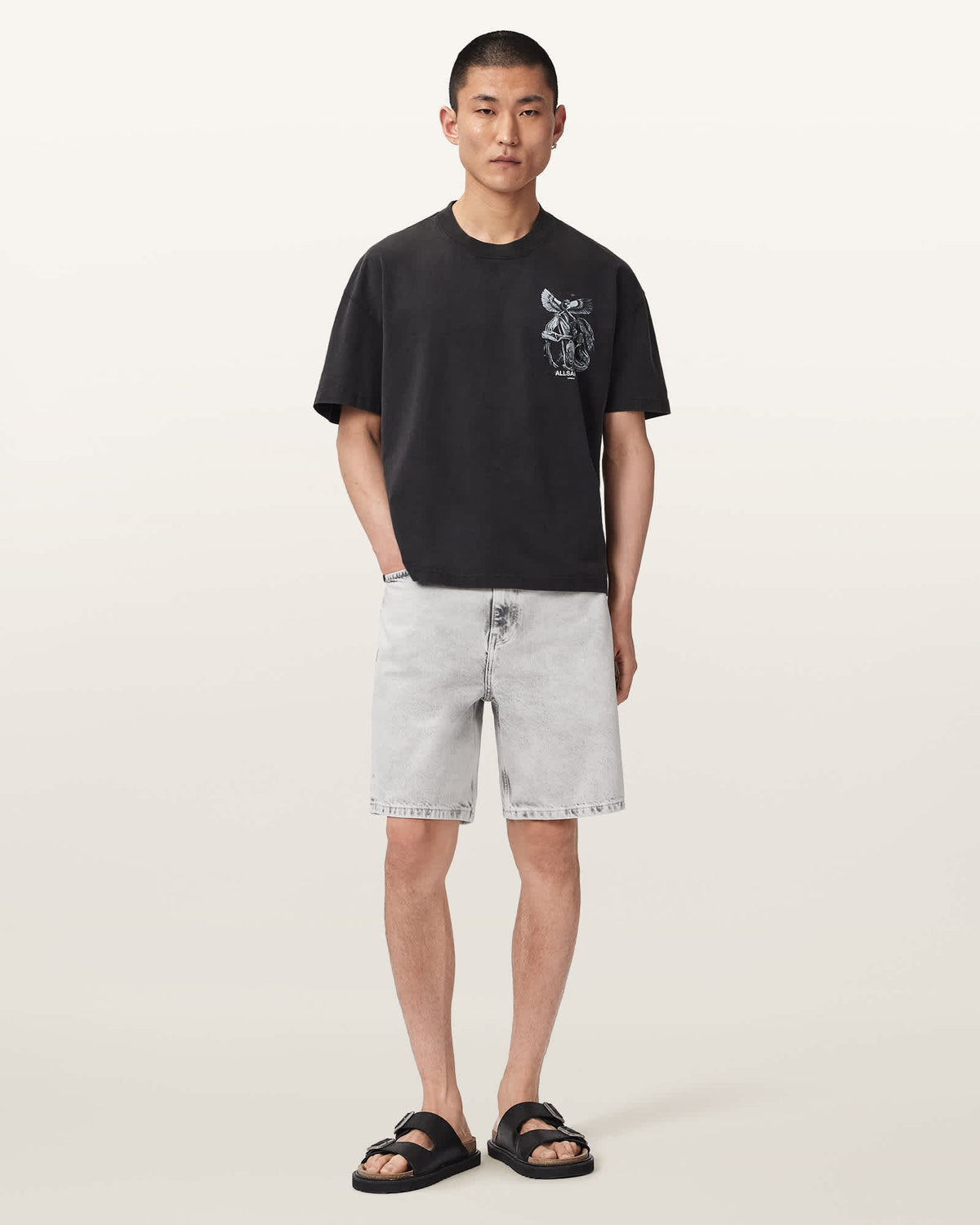 Seraph Short Sleeve Graphic T-Shirt Washed Black