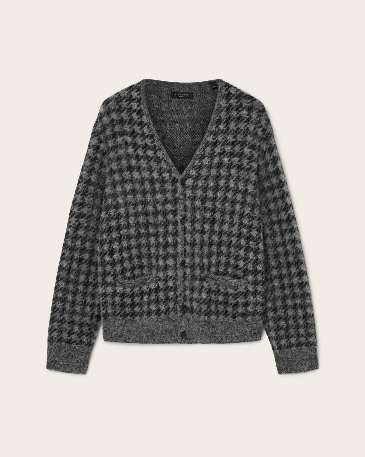 Zain Wool Blend Cardigan Charcoal Grey