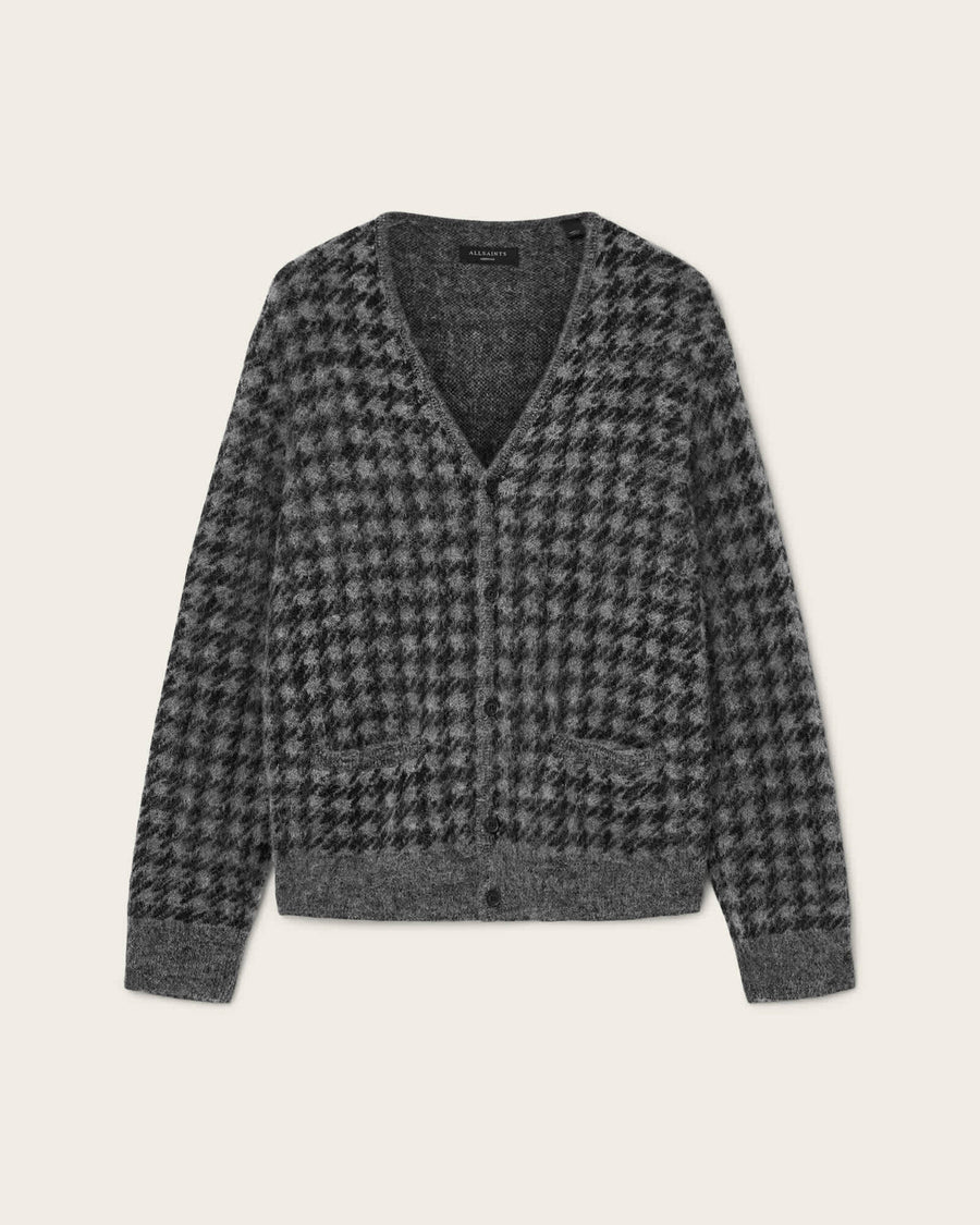 Zain Wool Blend Cardigan Charcoal Grey