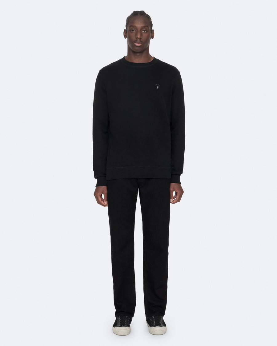 Raven Slim-Fit Cotton Sweatshirt Black