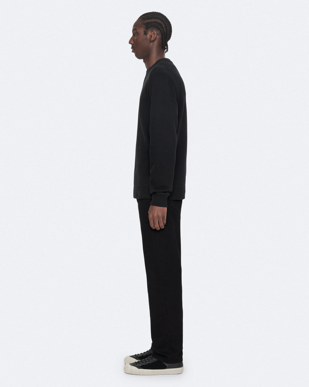 Raven Slim-Fit Cotton Sweatshirt Black
