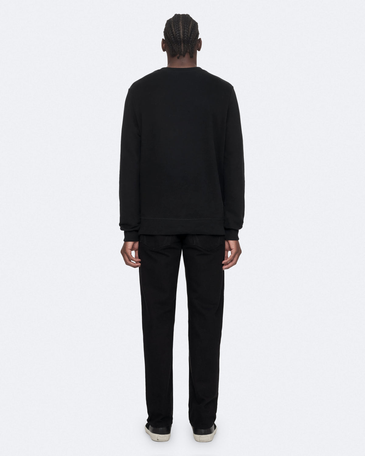Raven Slim-Fit Cotton Sweatshirt Black