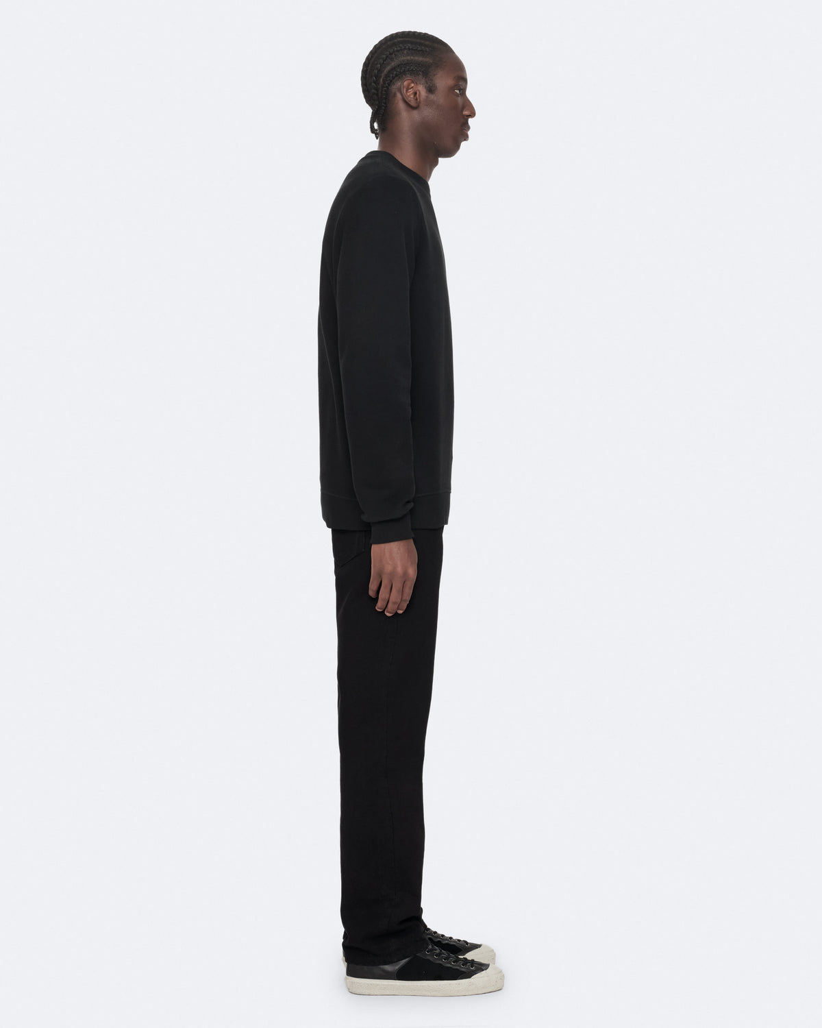 Raven Slim-Fit Cotton Sweatshirt Black