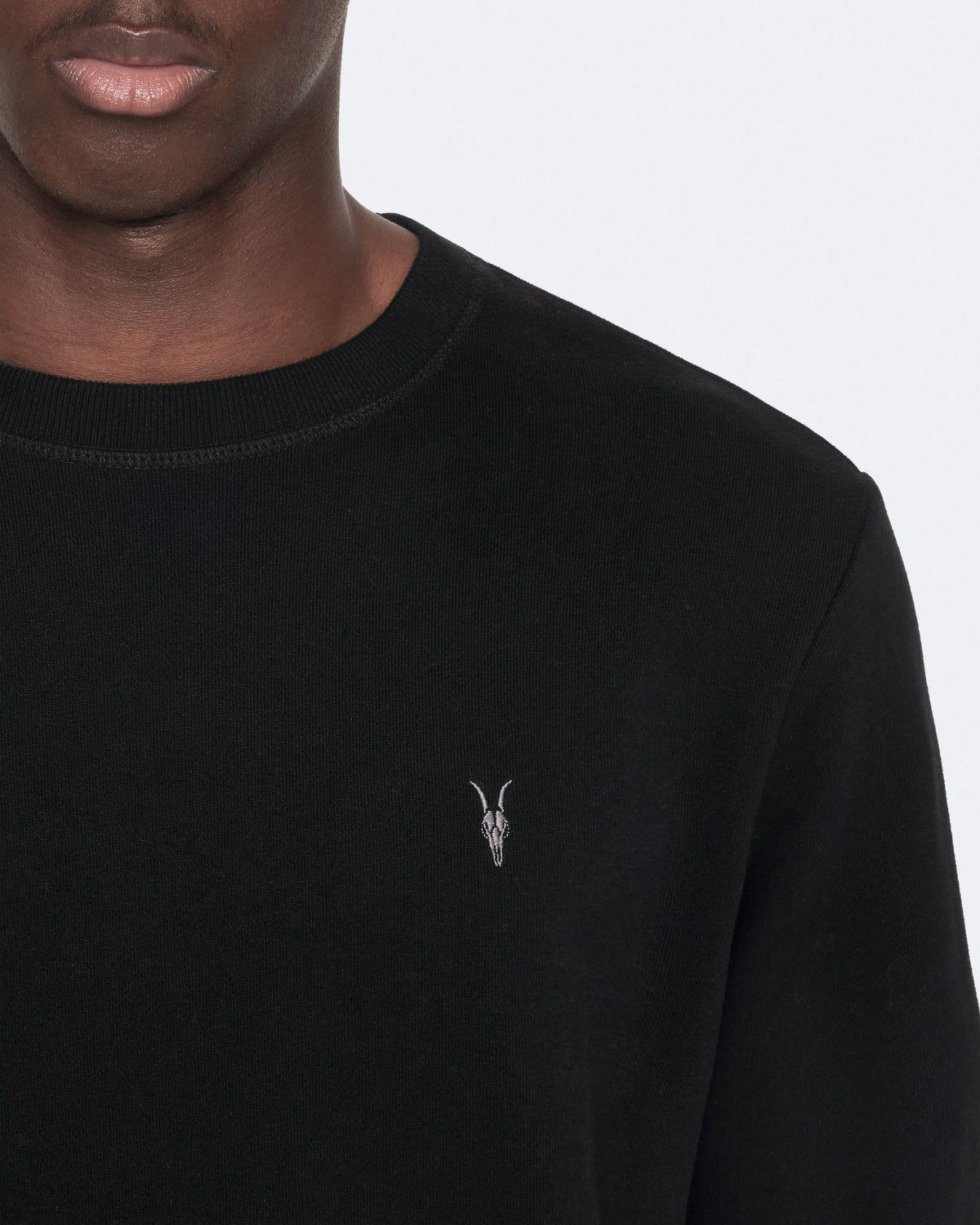 Raven Slim-Fit Cotton Sweatshirt Black