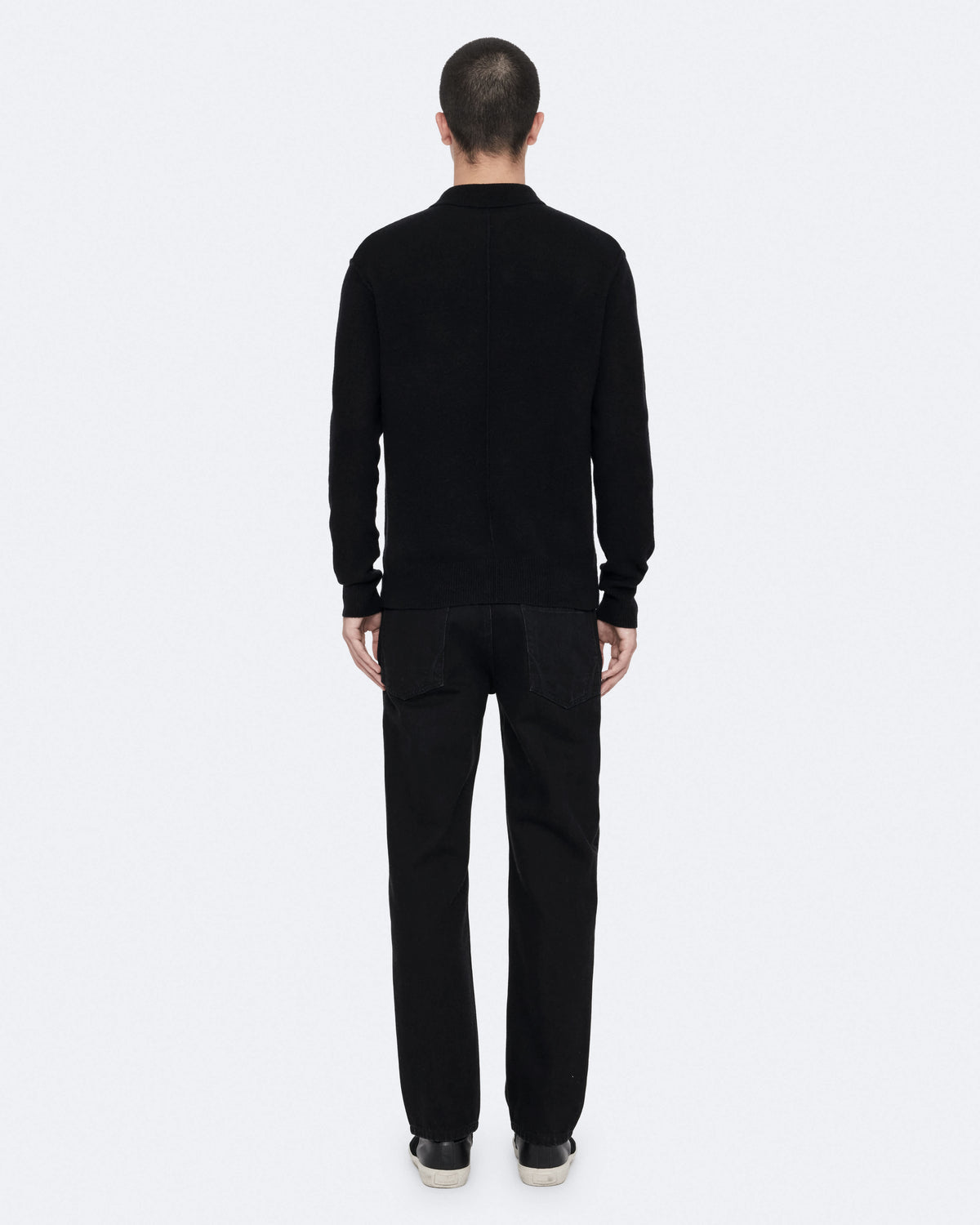 Statten Long-Sleeve Ramskull Polo Shirt Black