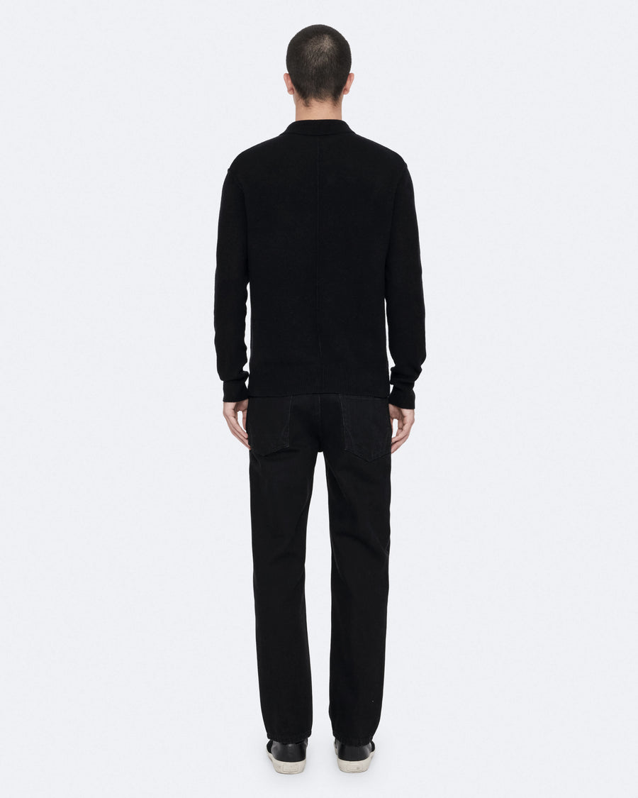 Statten Long-Sleeve Ramskull Polo Shirt Black