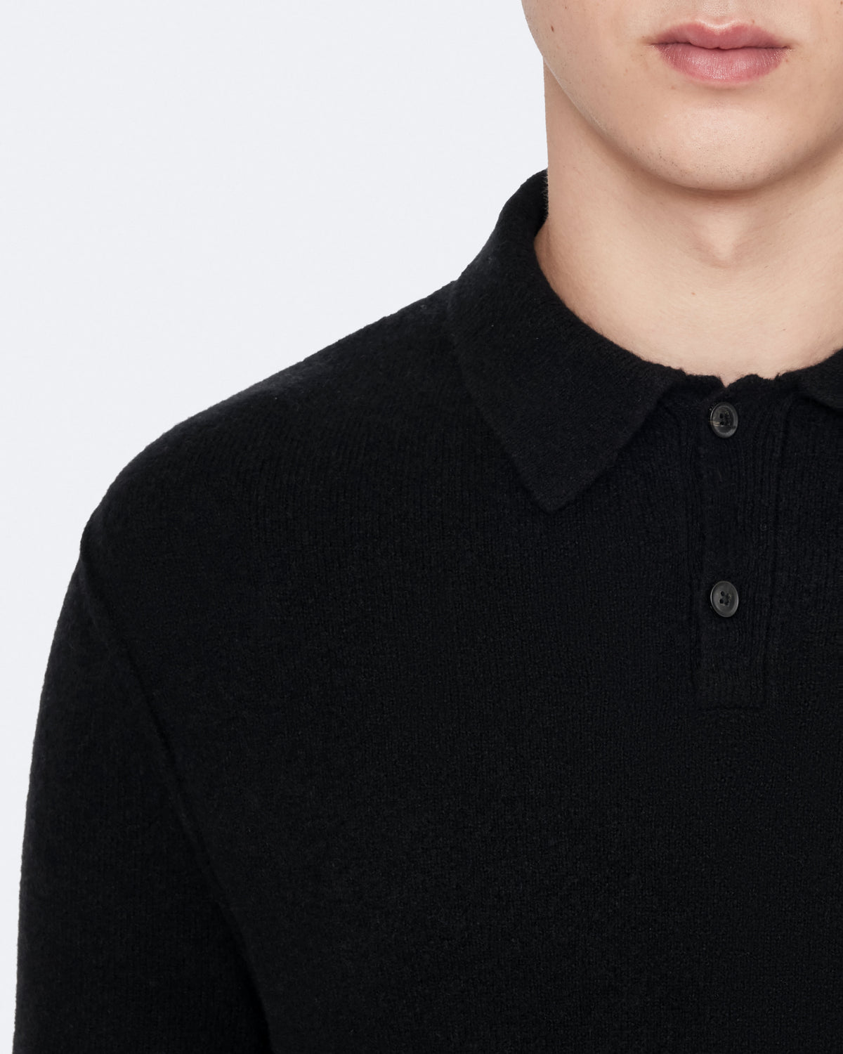 Statten Long-Sleeve Ramskull Polo Shirt Black