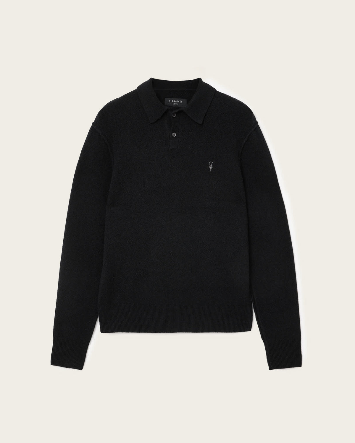 Statten Long-Sleeve Ramskull Polo Shirt Black