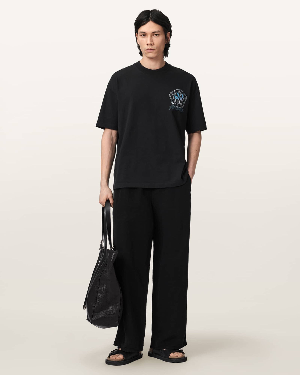 Affix Short Sleeve Oversized T-Shirt Washed Black