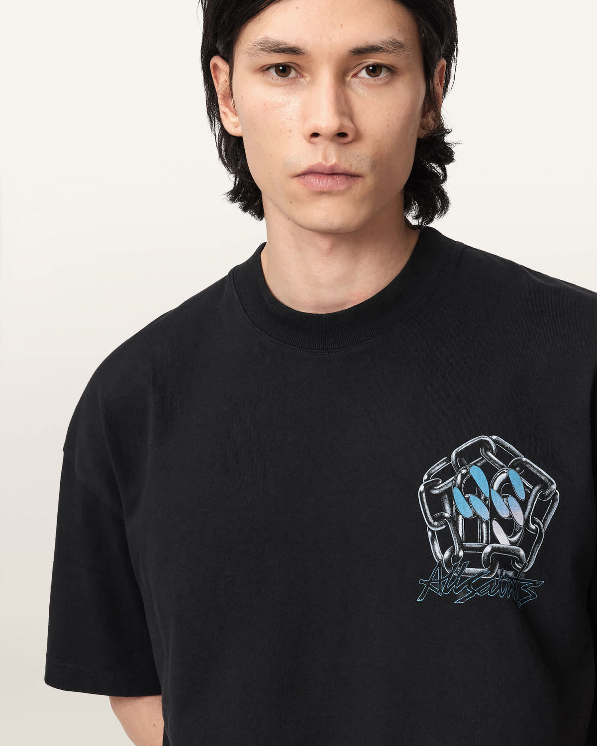 Affix Short Sleeve Oversized T-Shirt Washed Black