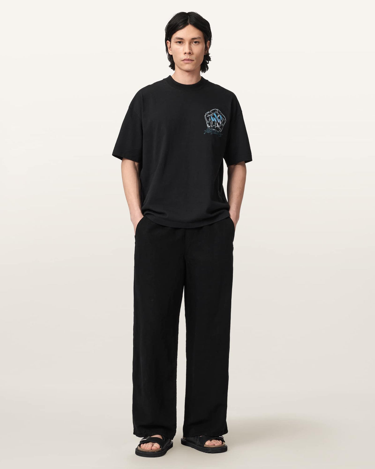 Affix Short Sleeve Oversized T-Shirt Washed Black