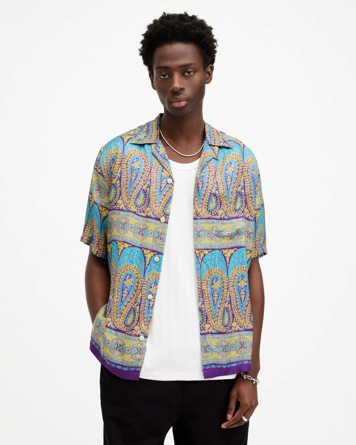 Pennard Printed Relaxed Fit Shirt COSTELLO BLUE