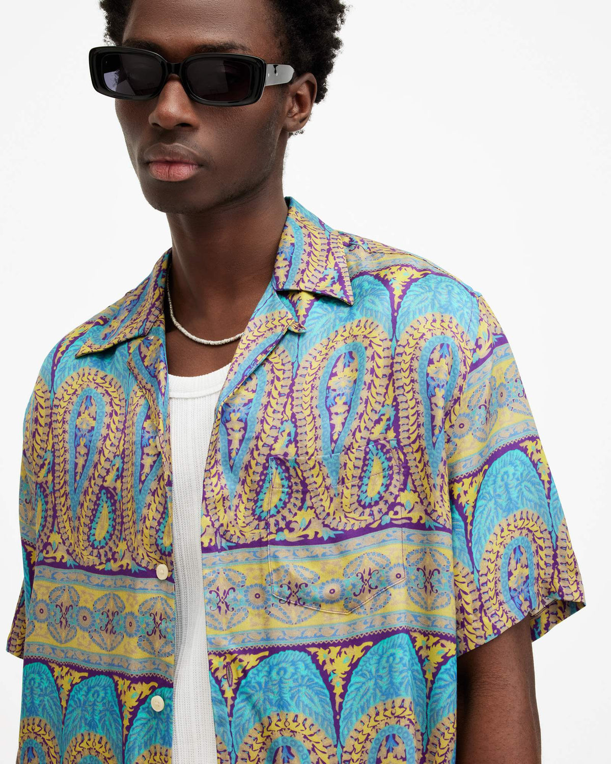 Pennard Printed Relaxed Fit Shirt COSTELLO BLUE