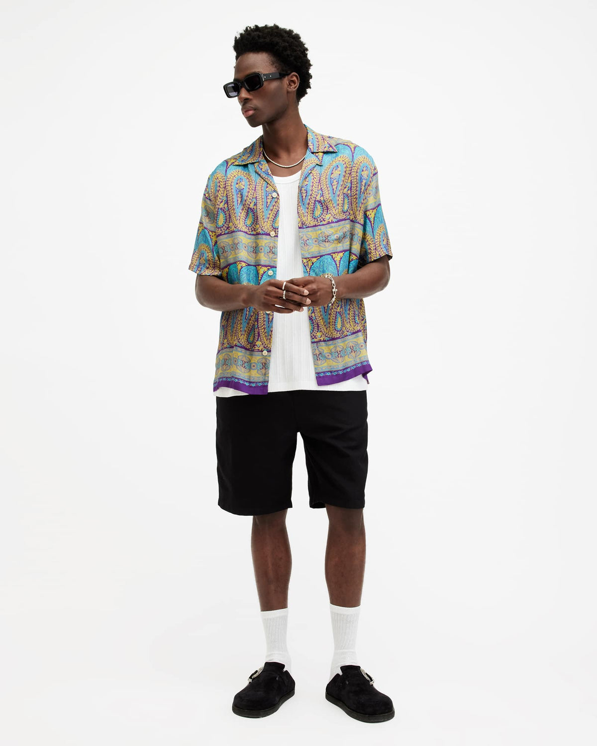 Pennard Printed Relaxed Fit Shirt COSTELLO BLUE