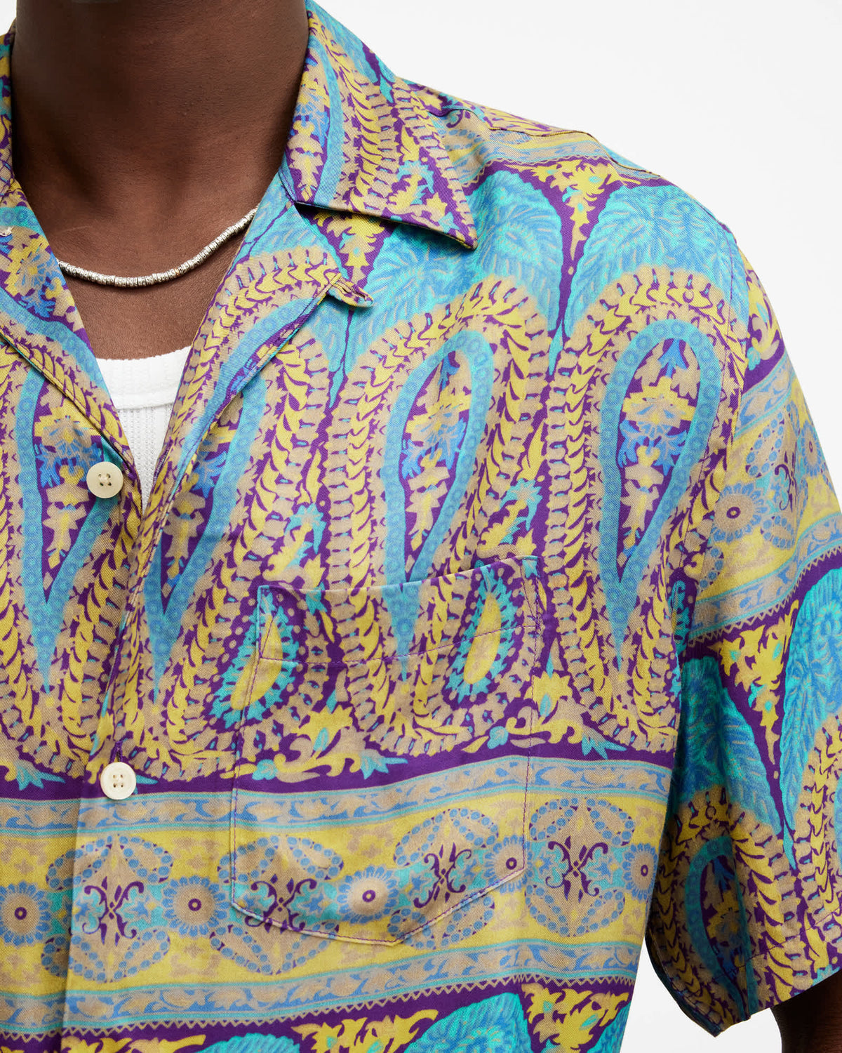 Pennard Printed Relaxed Fit Shirt COSTELLO BLUE