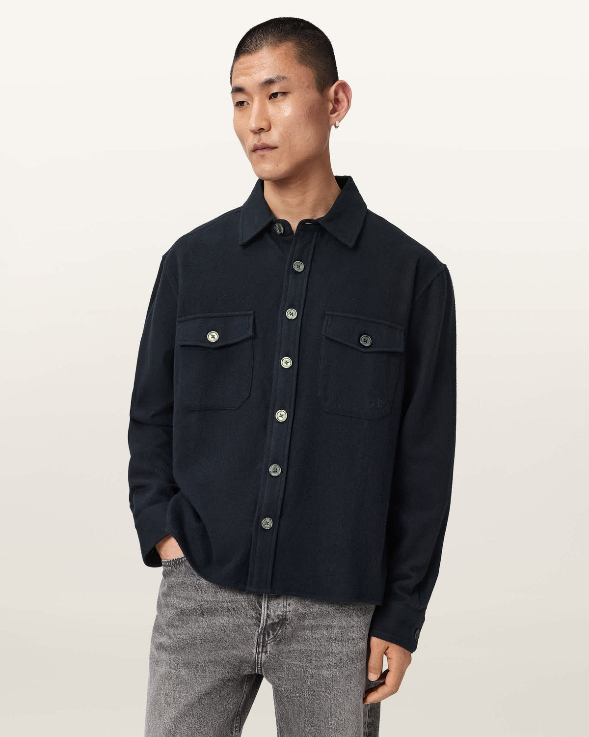 Haiku Long Sleeve Button Up Shirt MYSTIC BLUE