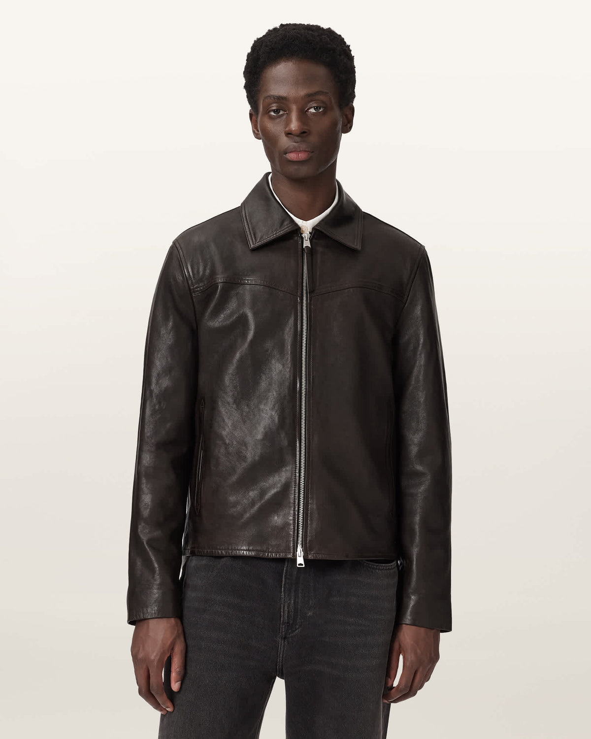 Tune Leather Biker Jacket TRAIL BROWN