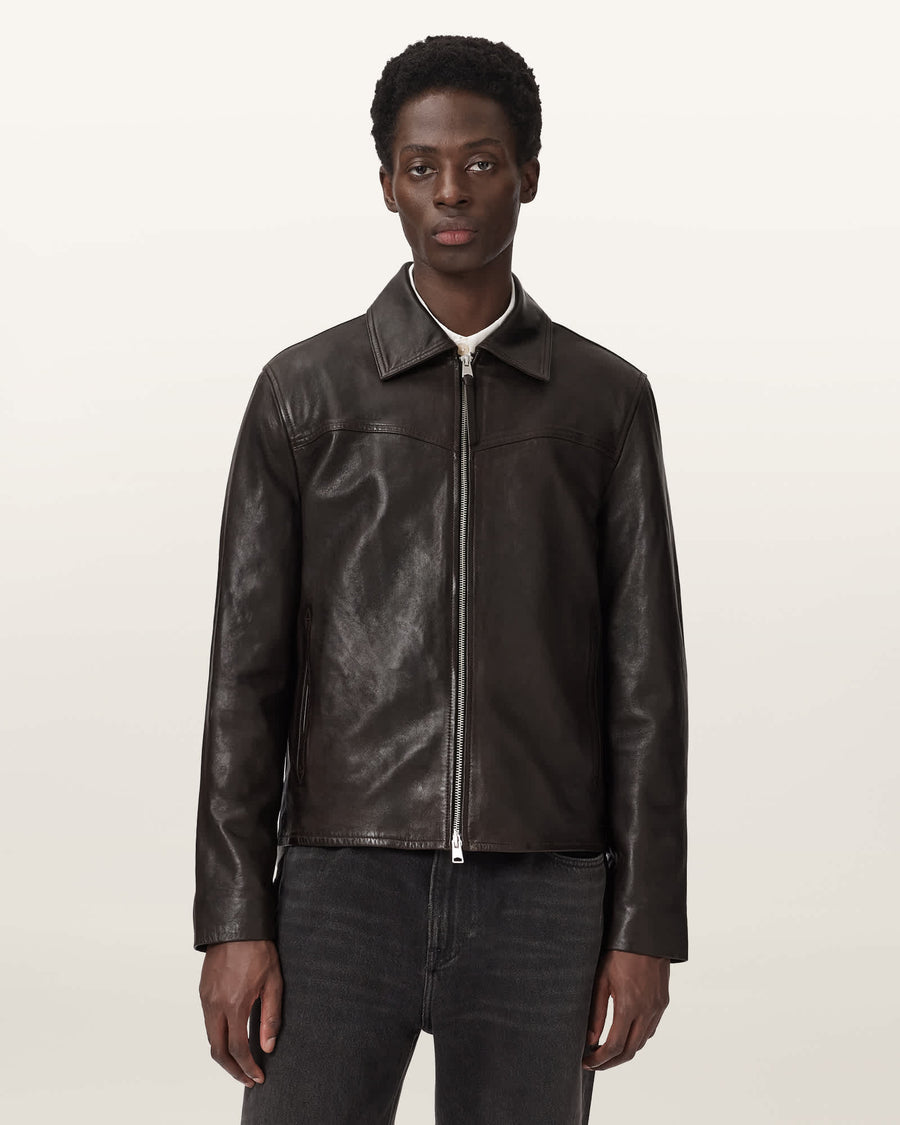 Tune Leather Biker Jacket TRAIL BROWN
