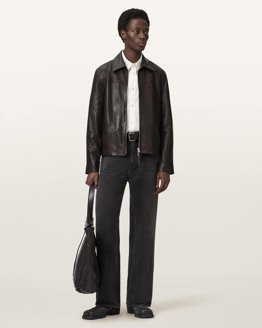 Tune Leather Biker Jacket TRAIL BROWN
