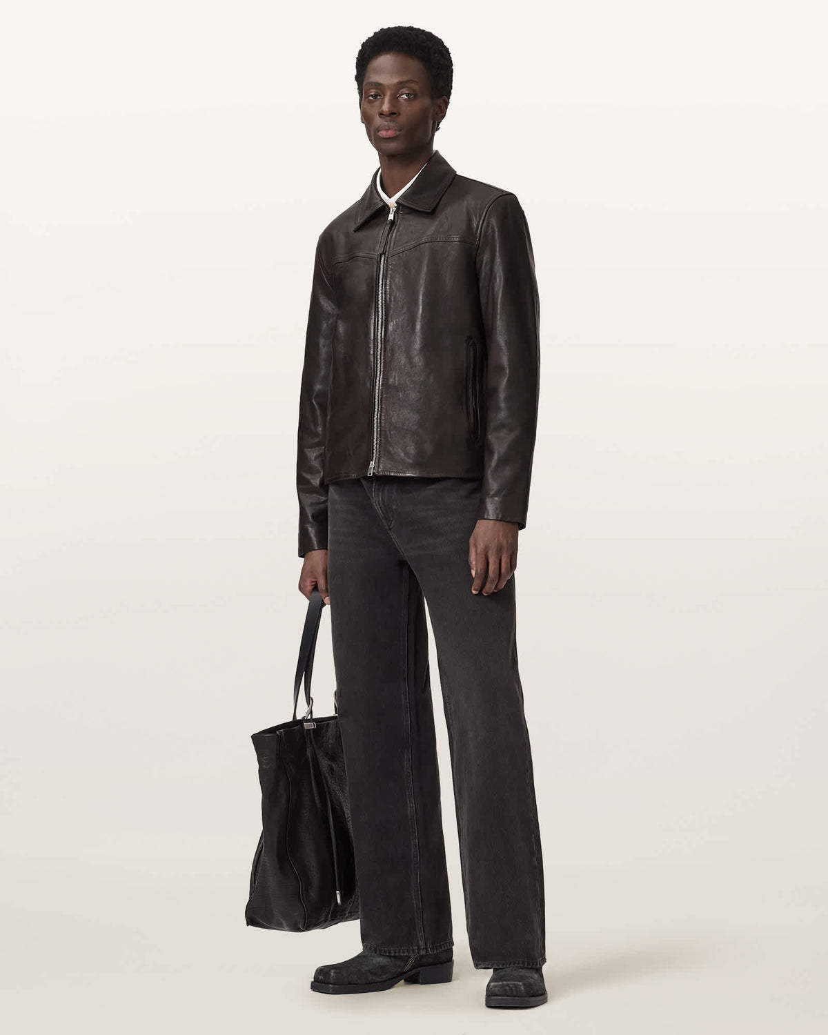 Tune Leather Biker Jacket TRAIL BROWN