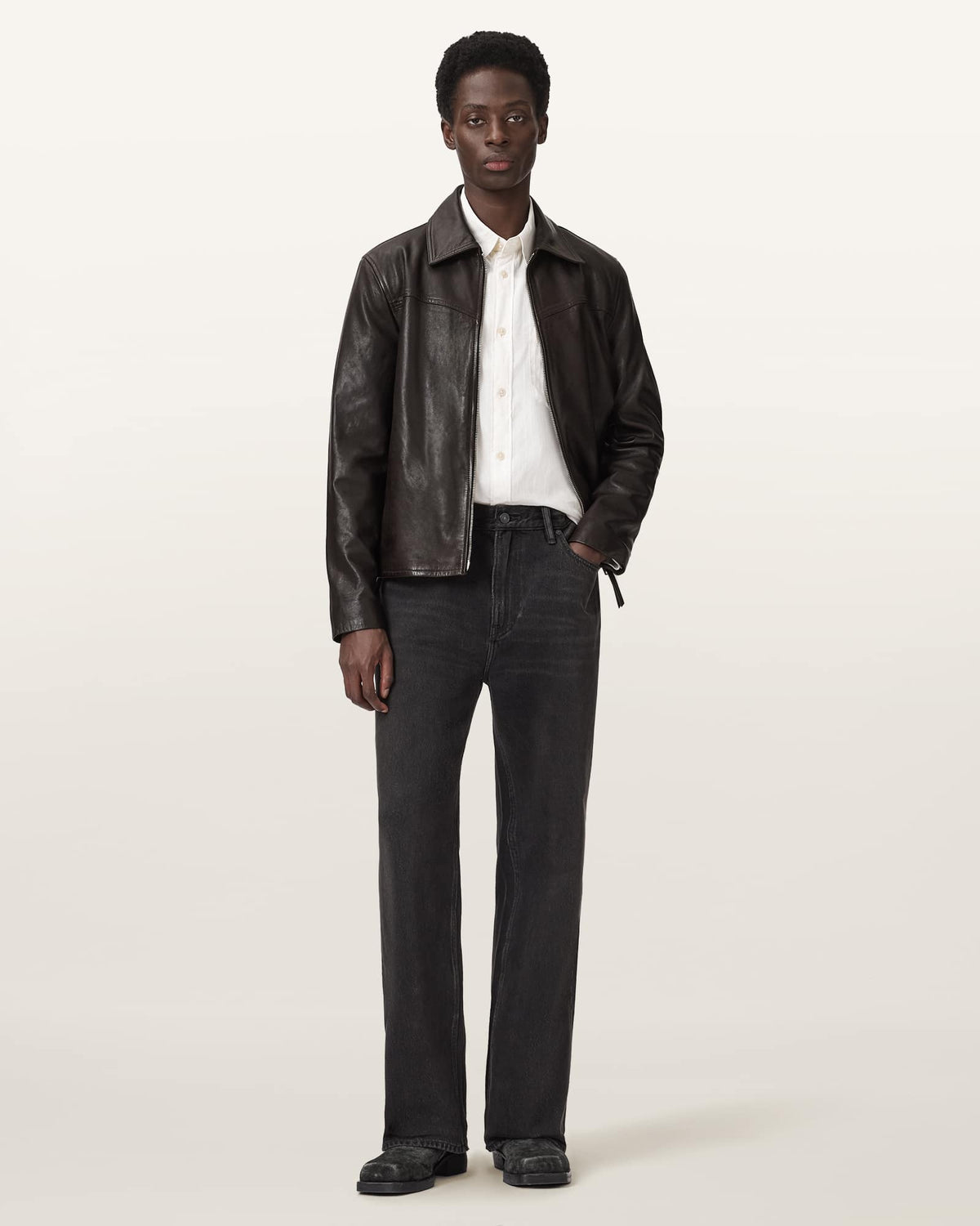 Tune Leather Biker Jacket TRAIL BROWN
