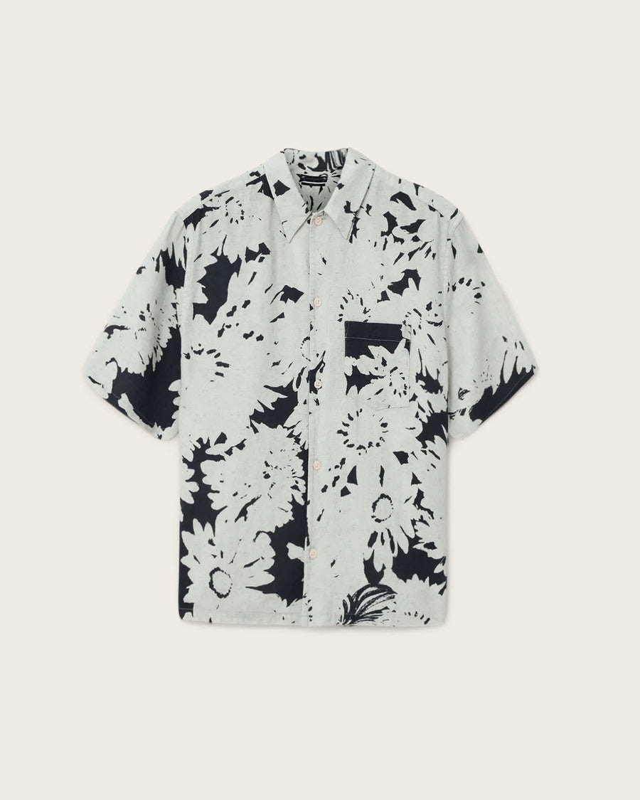 Girona Linen Blend Cropped Shirt SHARP WHITE