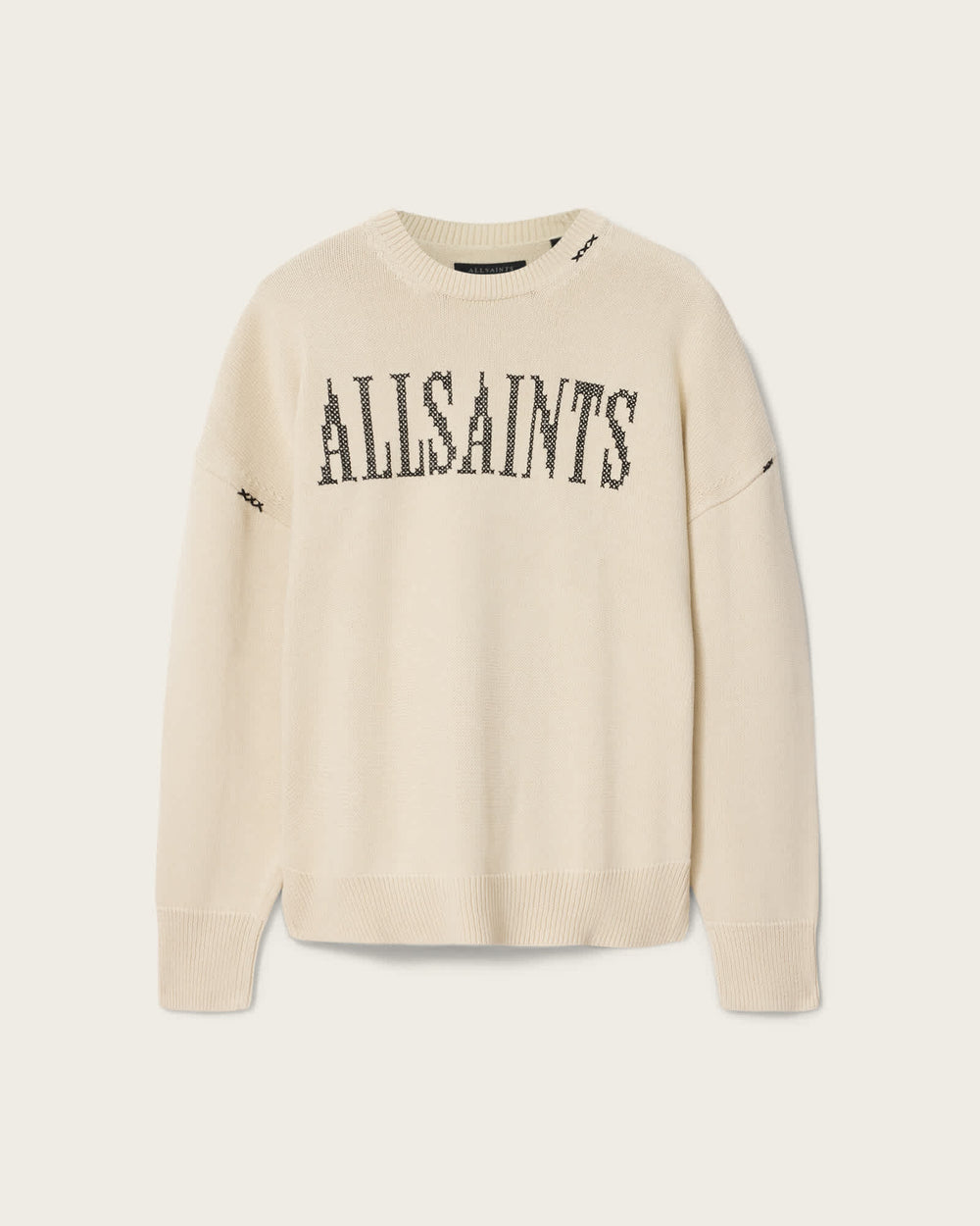 Crossed Oversized Crew Neck Embroidered Jumper | ALLSAINTS MÉXICO