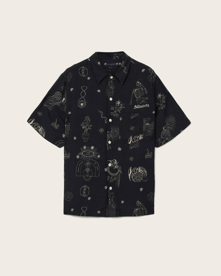 Terra Oversized Linen Blend Shirt Jet Black