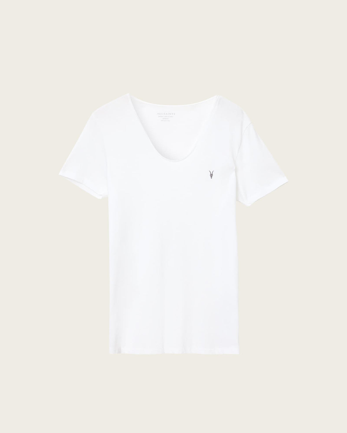 Tonic Scoop Neck Slim Ramskull T-Shirt Optic White