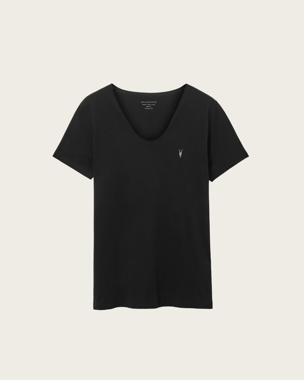 Tonic Scoop Neck Slim Ramskull T-Shirt Jet Black