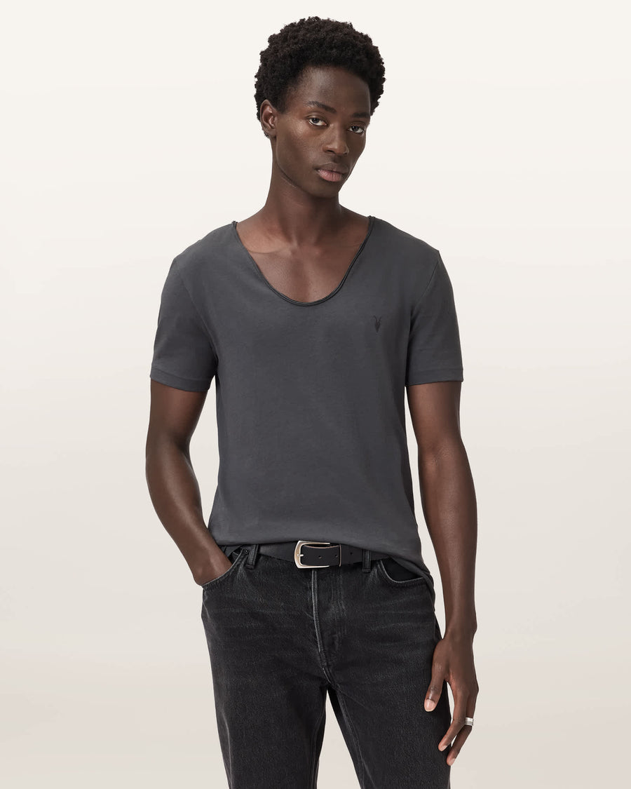 Tonic Scoop Neck Slim Ramskull T-Shirt CARTER GREY