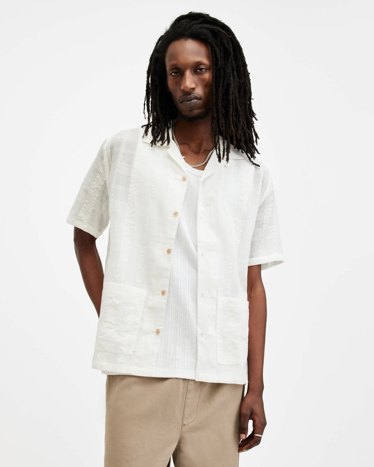 Indio Checked Relaxed Fit Shirt AVALON WHITE