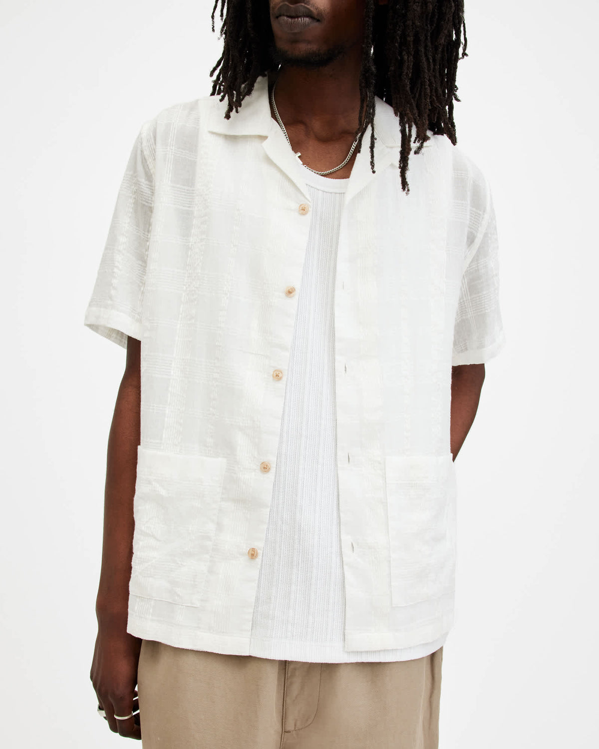 Indio Checked Relaxed Fit Shirt AVALON WHITE