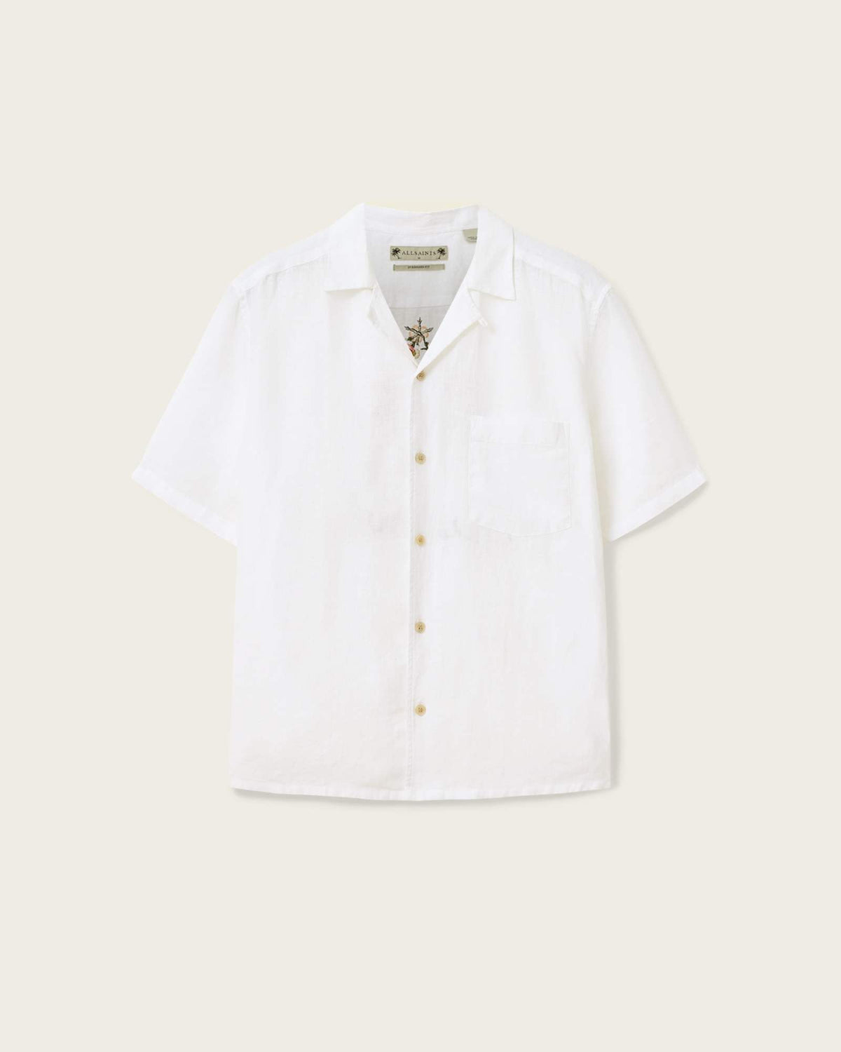 Tri Embroidered Linen Shirt Ecru