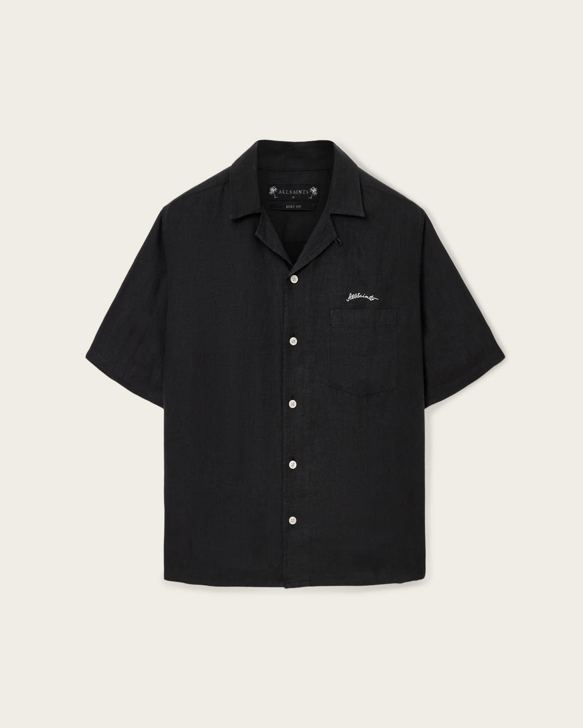 Wilder Embroidered Linen Shirt Black
