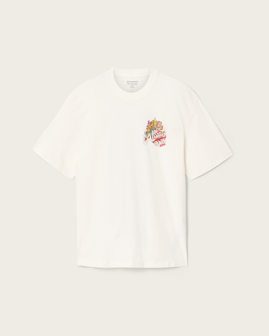 Roque Short Sleeve Oversized Crew Neck T-Shirt Chalk White