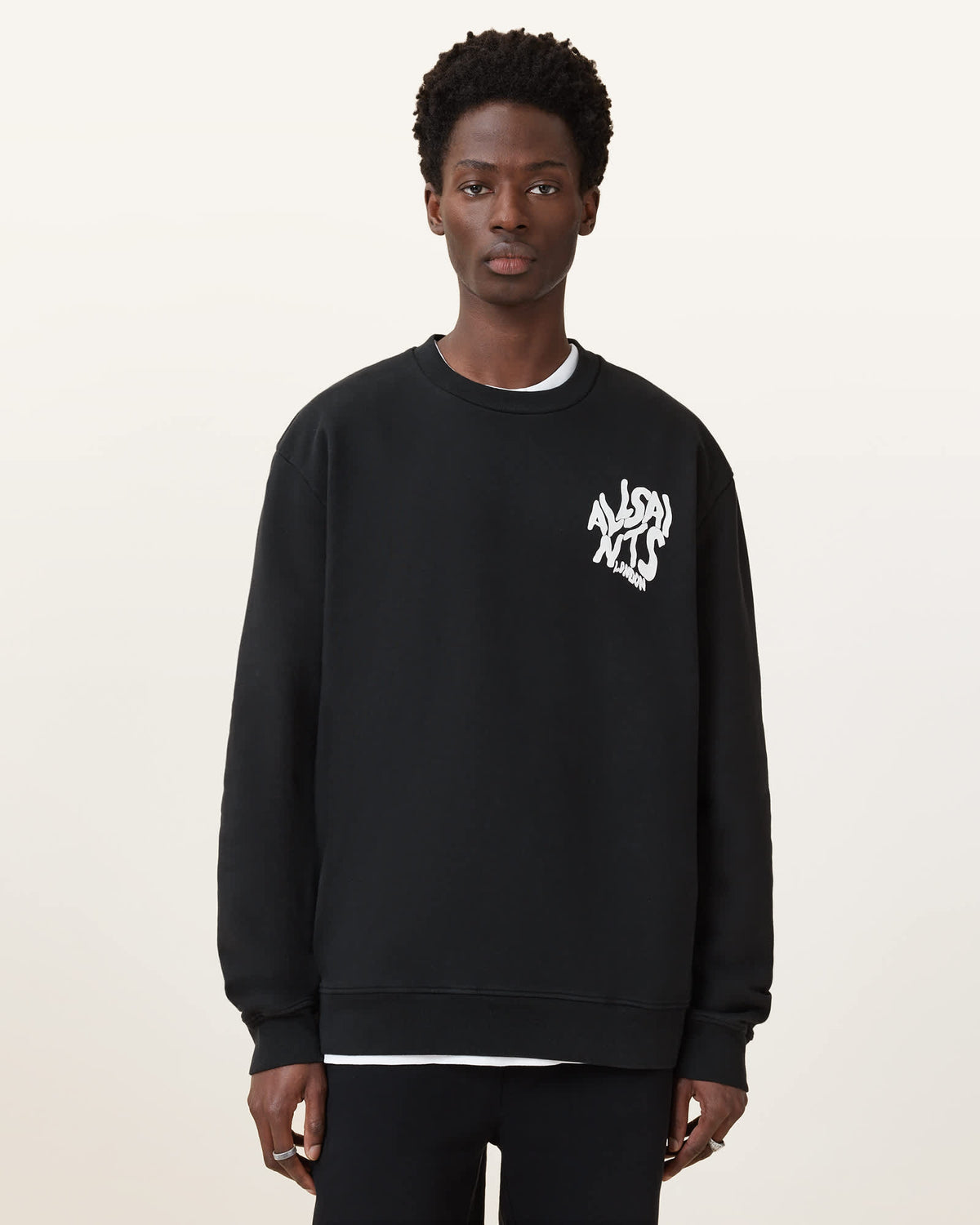 Orlando Relaxed Crew Neck Sweatshirt Jet Black