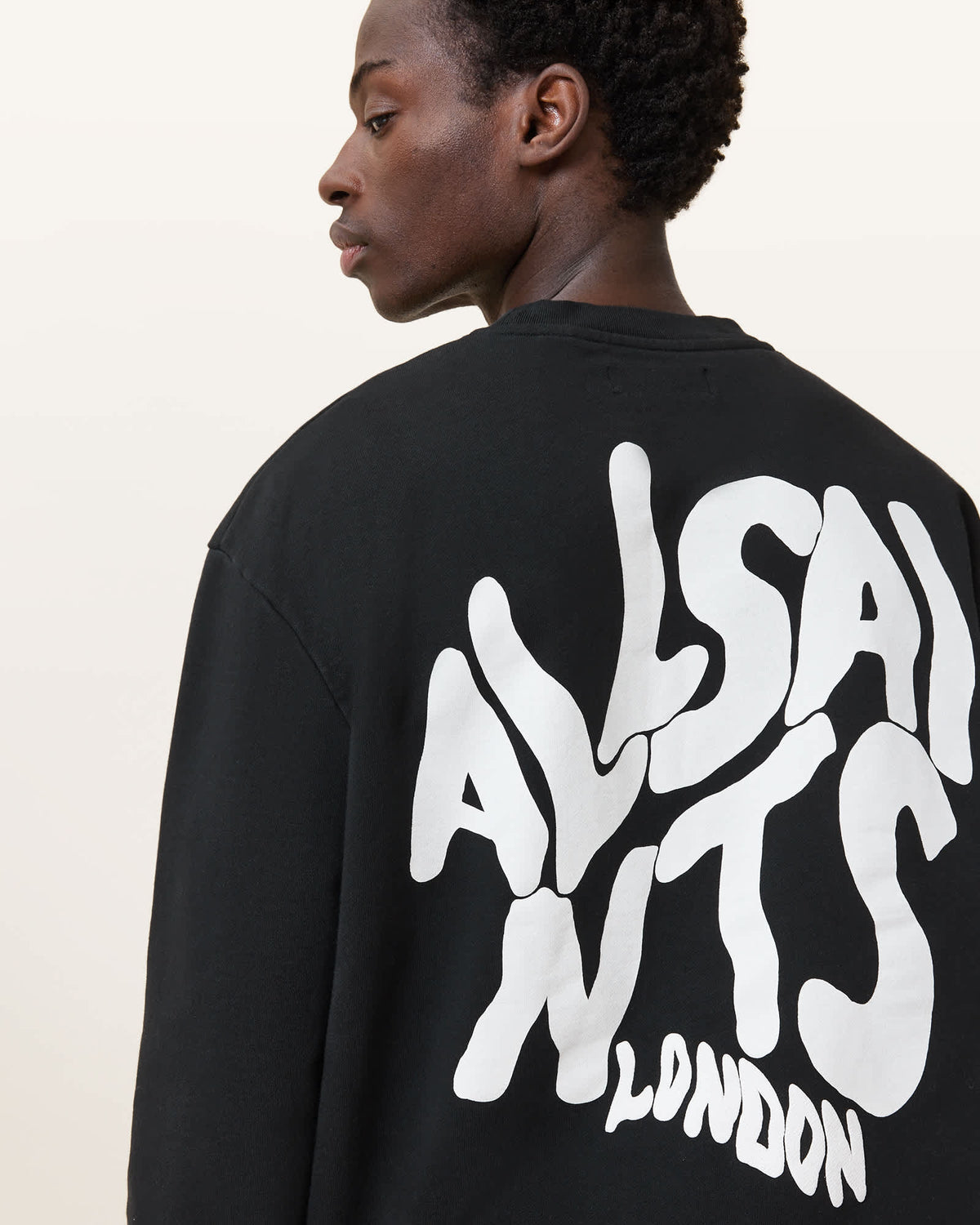 Orlando Relaxed Crew Neck Sweatshirt Jet Black