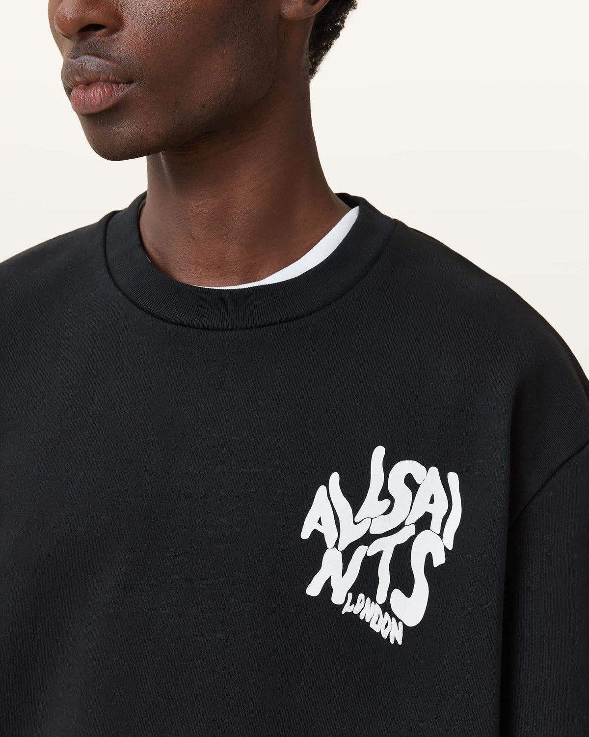 Orlando Relaxed Crew Neck Sweatshirt Jet Black