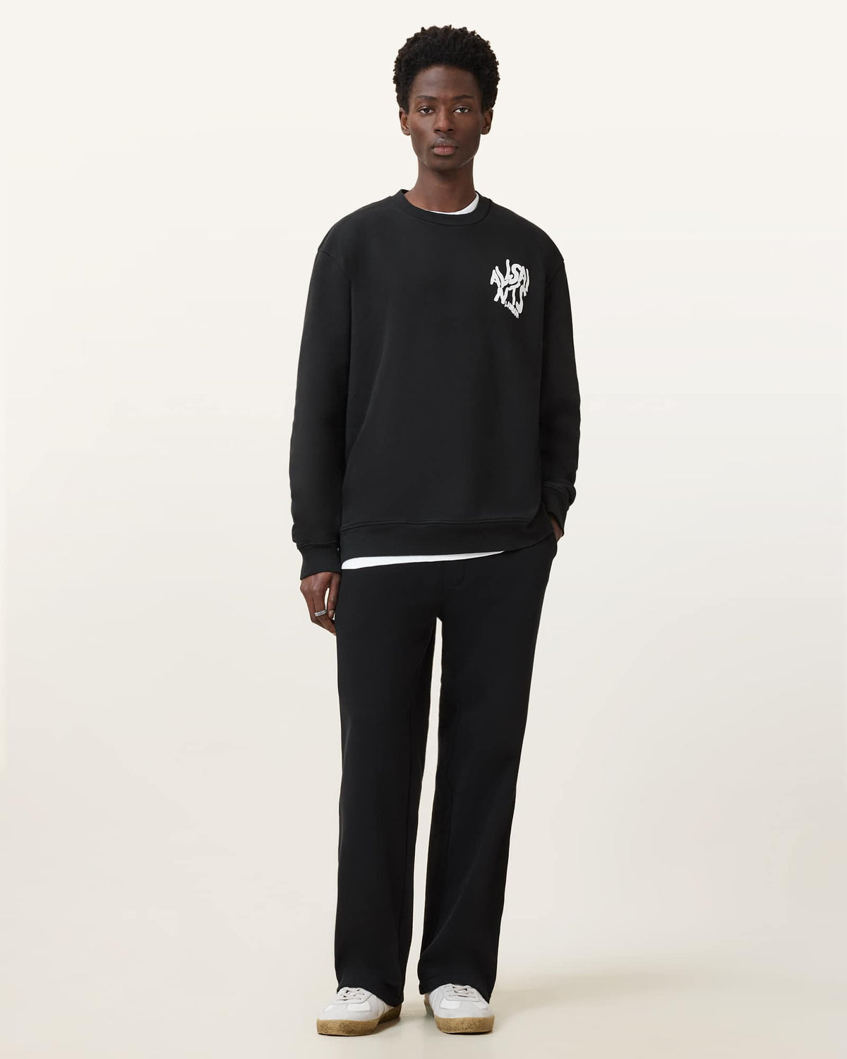 Orlando Relaxed Crew Neck Sweatshirt Jet Black