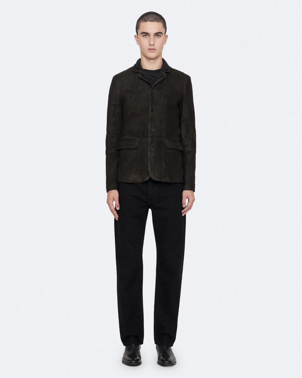 Survey Waxed Suede Blazer ANTHRACITE GREY