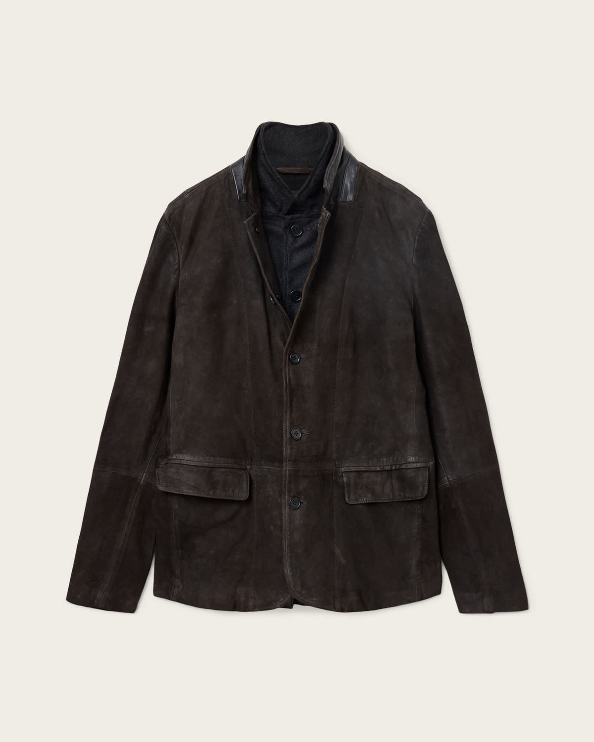 Survey Waxed Suede Blazer ANTHRACITE GREY