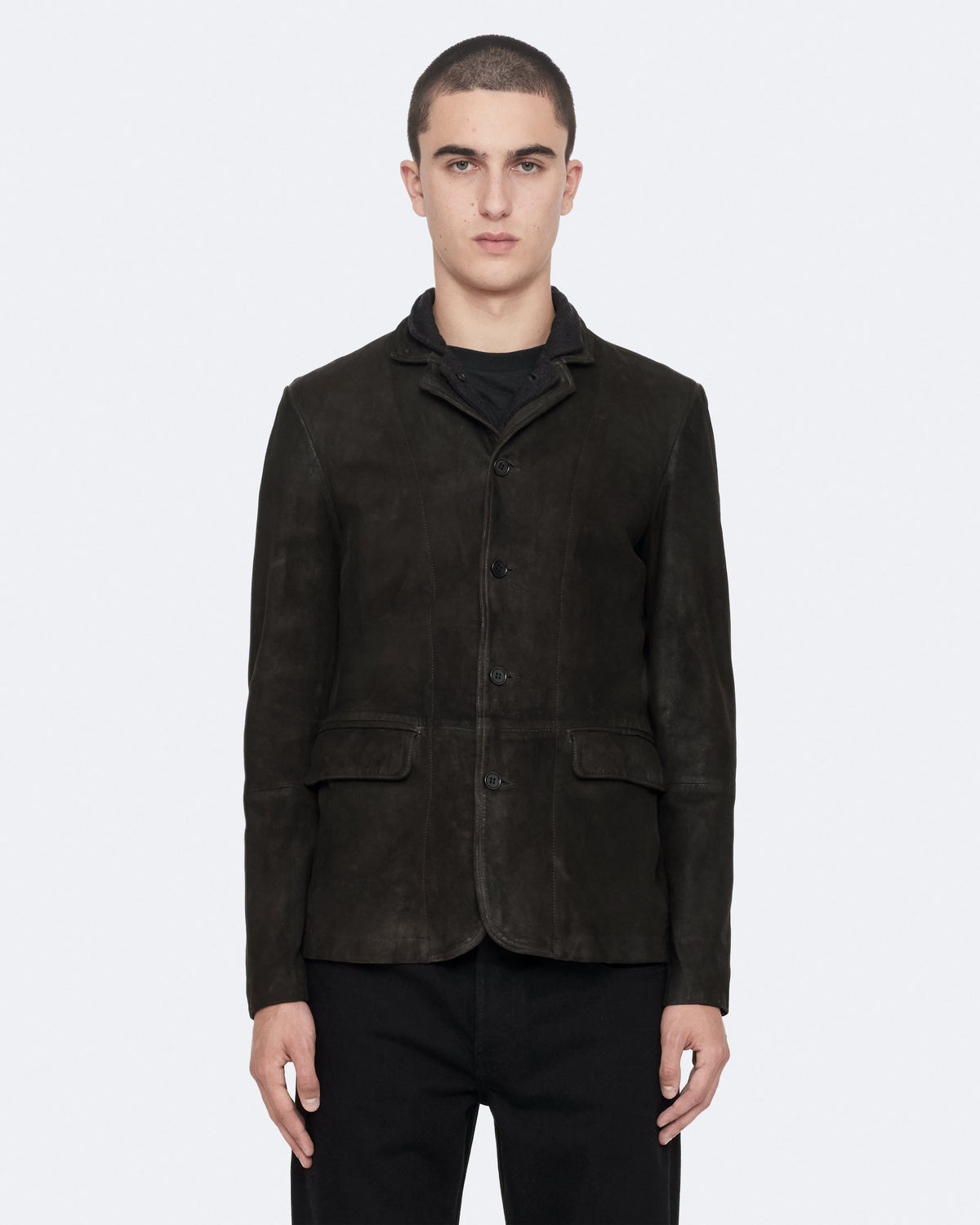 Survey Waxed Suede Blazer ANTHRACITE GREY