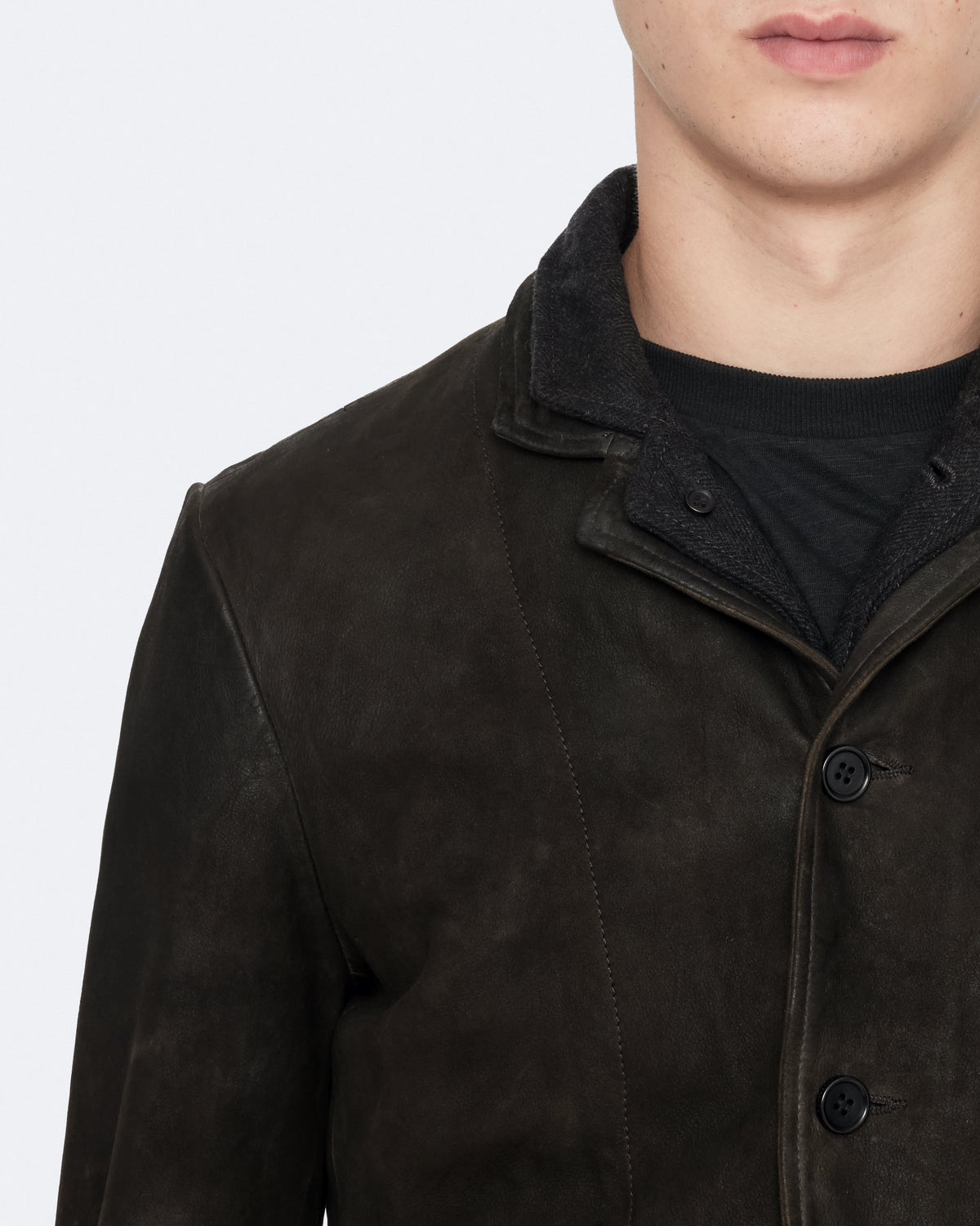 Survey Waxed Suede Blazer ANTHRACITE GREY