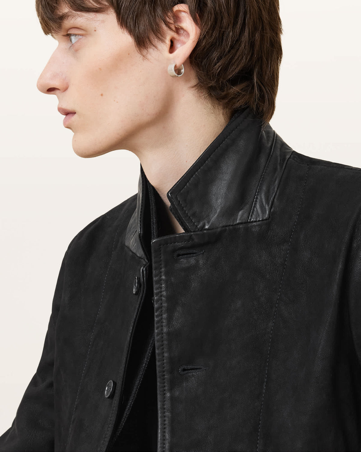 Survey Waxed Suede Blazer Black