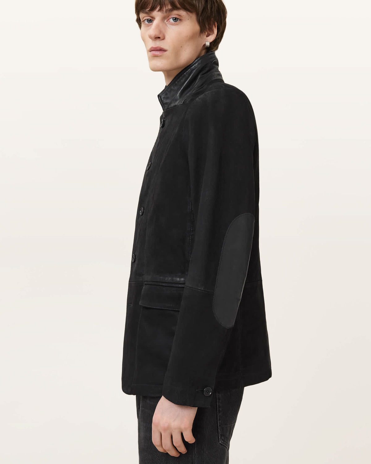 Survey Waxed Suede Blazer Black