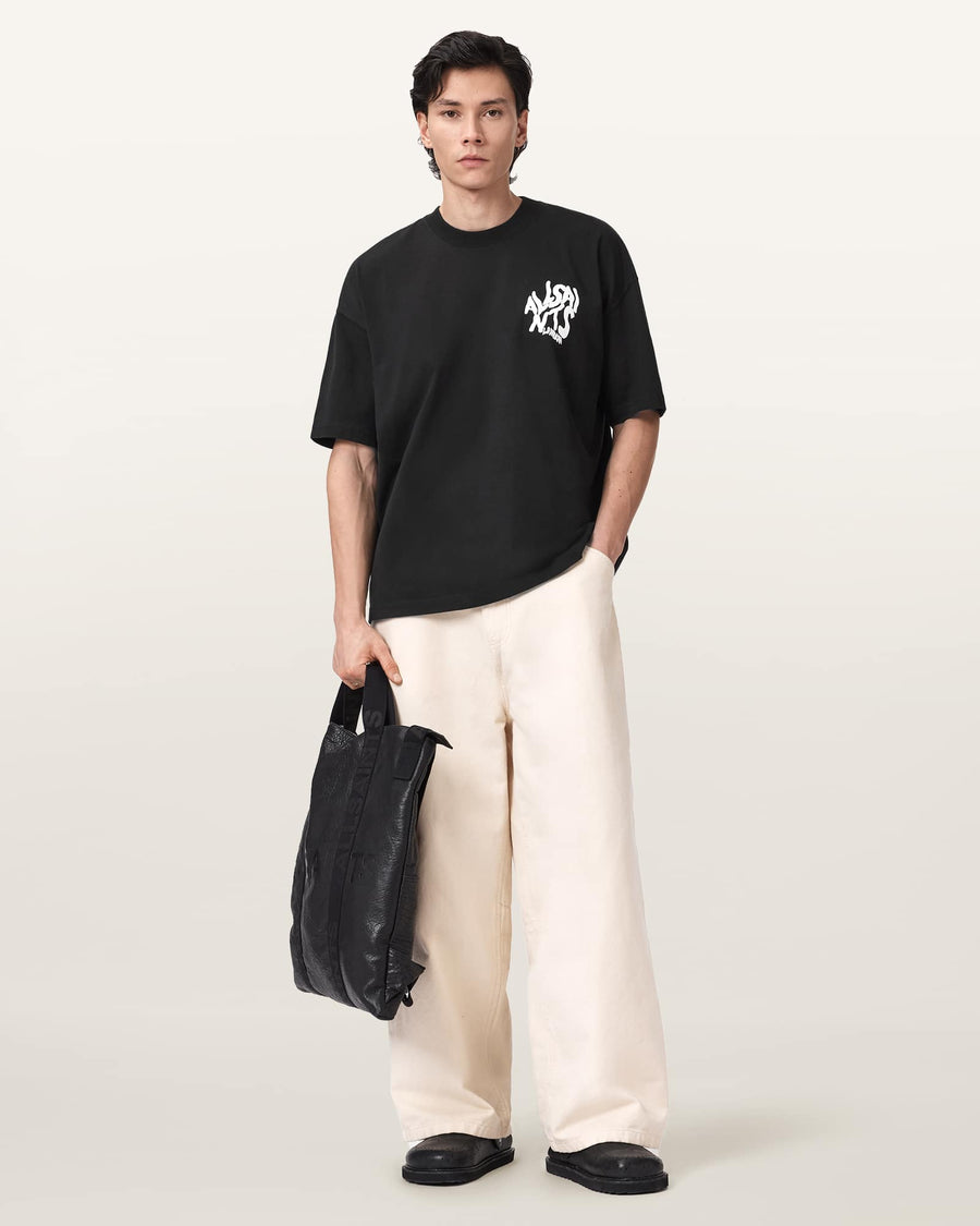 Orlando Logo Print Oversized T-Shirt Jet Black