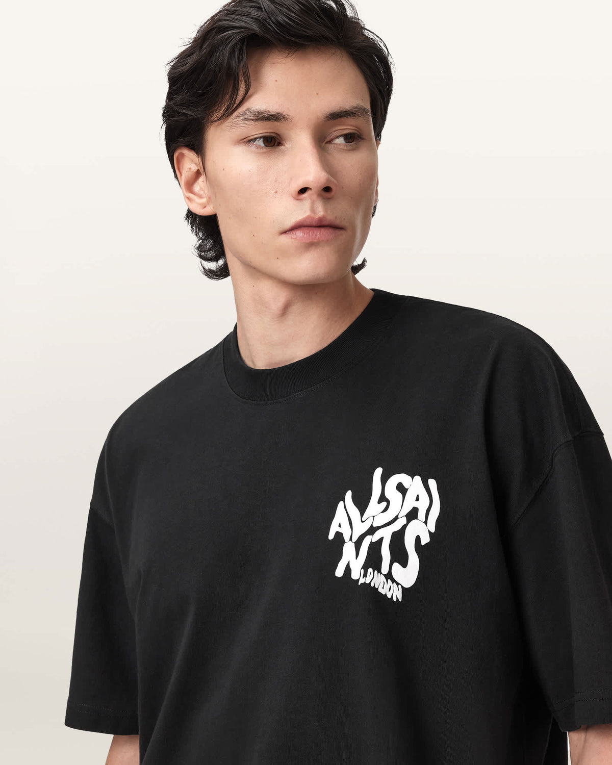 Orlando Logo Print Oversized T-Shirt Jet Black